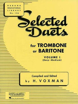 Нотни листи за духови инструменти Hal Leonard Selected Duets for Trombone Vol. 1 - 1