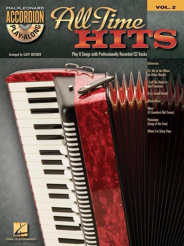Music sheet for pianos Hal Leonard All Time Hits Vol. 2 Accordion Music Book