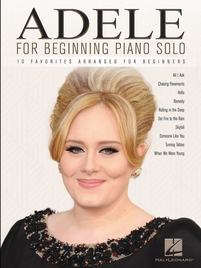 Adele For Beginning Piano Solo Partituri