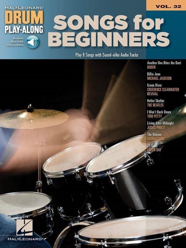 Music sheet for drums and percusion Hal Leonard Songs for Beginners Drums Music Book