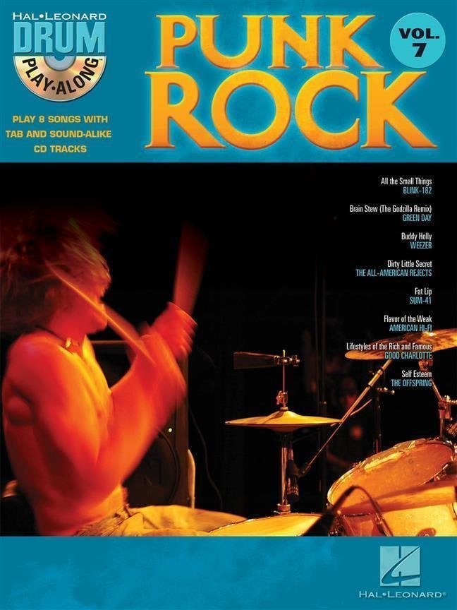Music sheet for drums and percusion Hal Leonard Punk Rock Drums Music Book