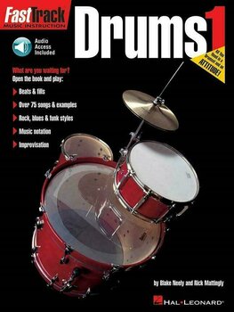 Partitura para bateria e percussão Hal Leonard FastTrack - Drums Method 1 Livro de música - 1