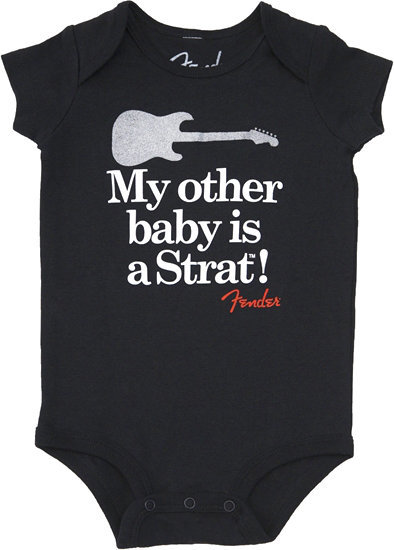 Camiseta de manga corta Fender Onesie My Other Baby is a Strat Black 6 Months