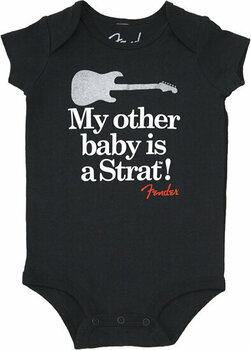 Ing Fender Onesie My Other Baby is a Strat Black 12 Months - 1