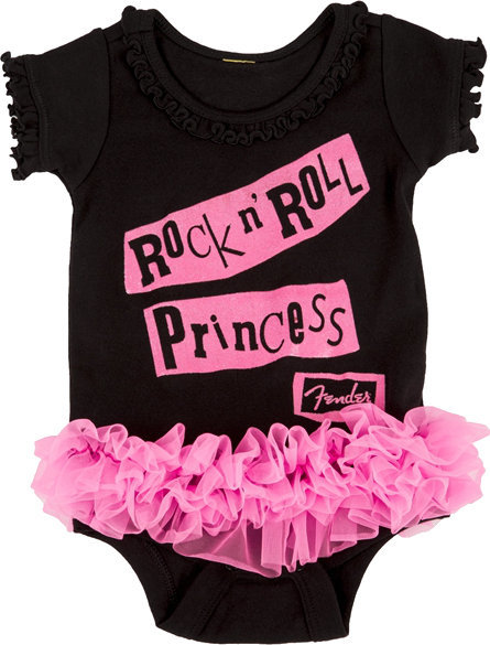 Skjorta Fender Rock n' Roll Princess Onesie Black 6 Months