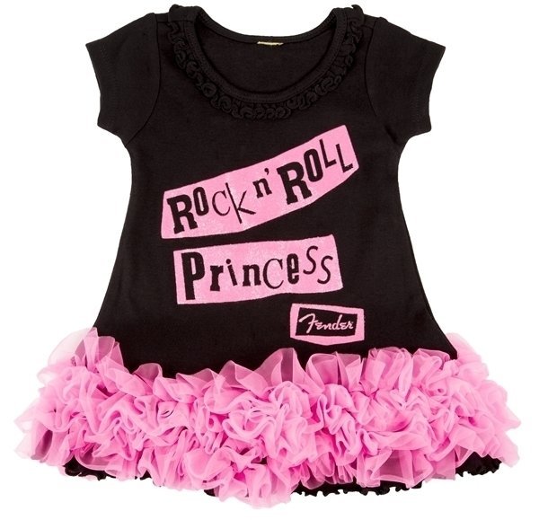 T-Shirt Fender Rock n' Roll Princess Dress Black 3 Years