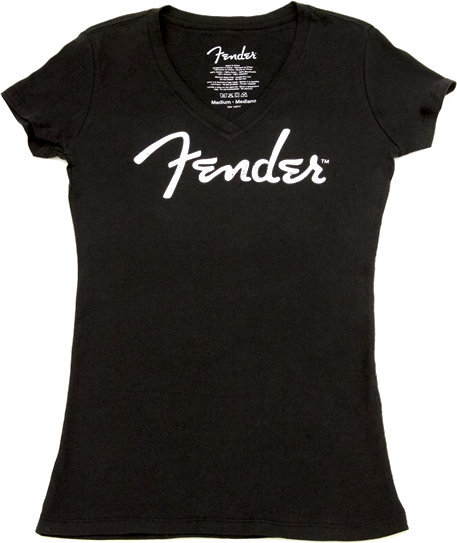 T-Shirt Fender Ladies Distressed Logo T-Shirt Black M