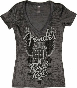 Ing Fender V-Neck Burnout Spirit of Rock N Roll Ladies T-Shirt Gray XL - 1
