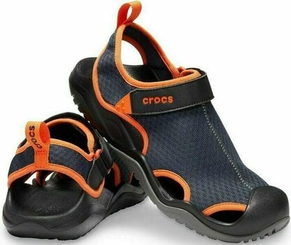Мъжки обувки Crocs Men's Swiftwater Mesh Deck Sandal Navy/Tangerine 42-43 - 1