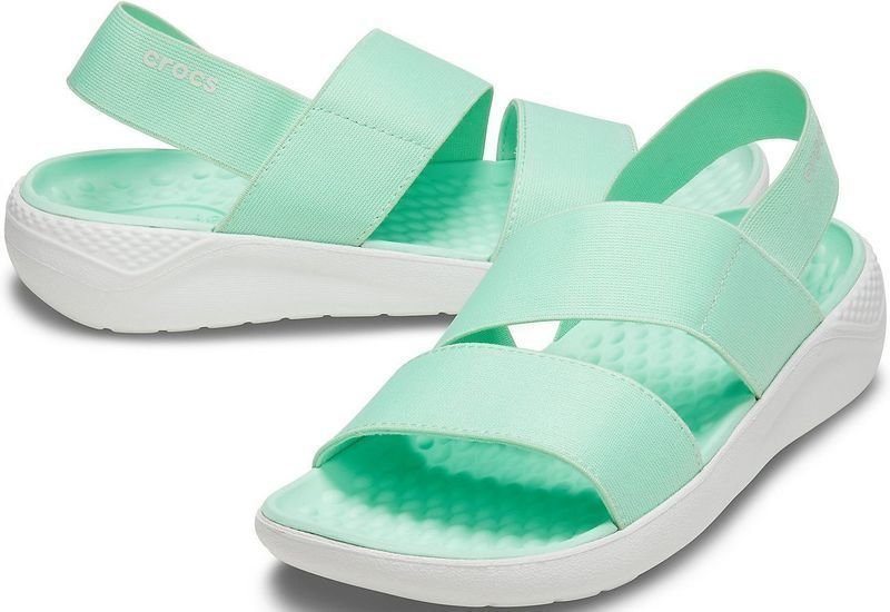 Womens Sailing Shoes Crocs Women's LiteRide Stretch Sandal Neo Mint/Almost White 36-37