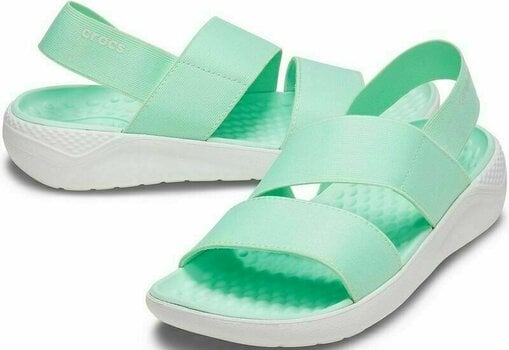 Womens Sailing Shoes Crocs Women's LiteRide Stretch Sandal Neo Mint/Almost White 37-38 - 1