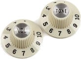 Fender Pure Vintage 1965 Jazzmaster ''Witch Hat'' Knobs Vintage White 2 Pack