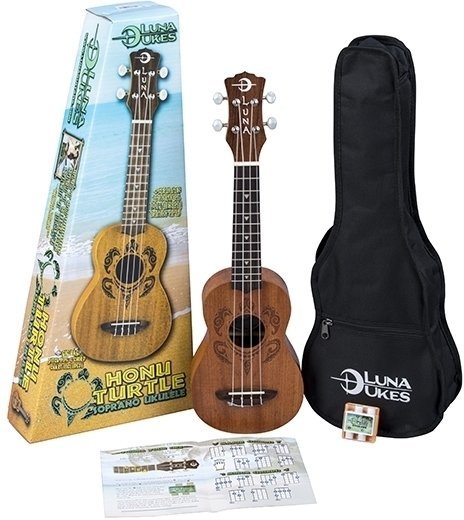 Soprano ukulele Luna UKE HONU Soprano ukulele Hawaiian Turtle Design