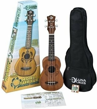 Sopránové ukulele Luna UKE HONU Sopránové ukulele Hawaiian Turtle Design - 1