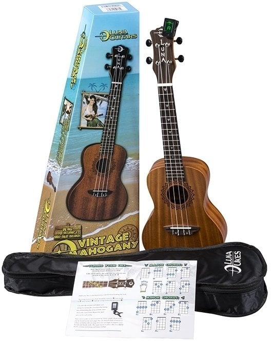 Koncertné ukulele Luna Vintage Koncertné ukulele Natural
