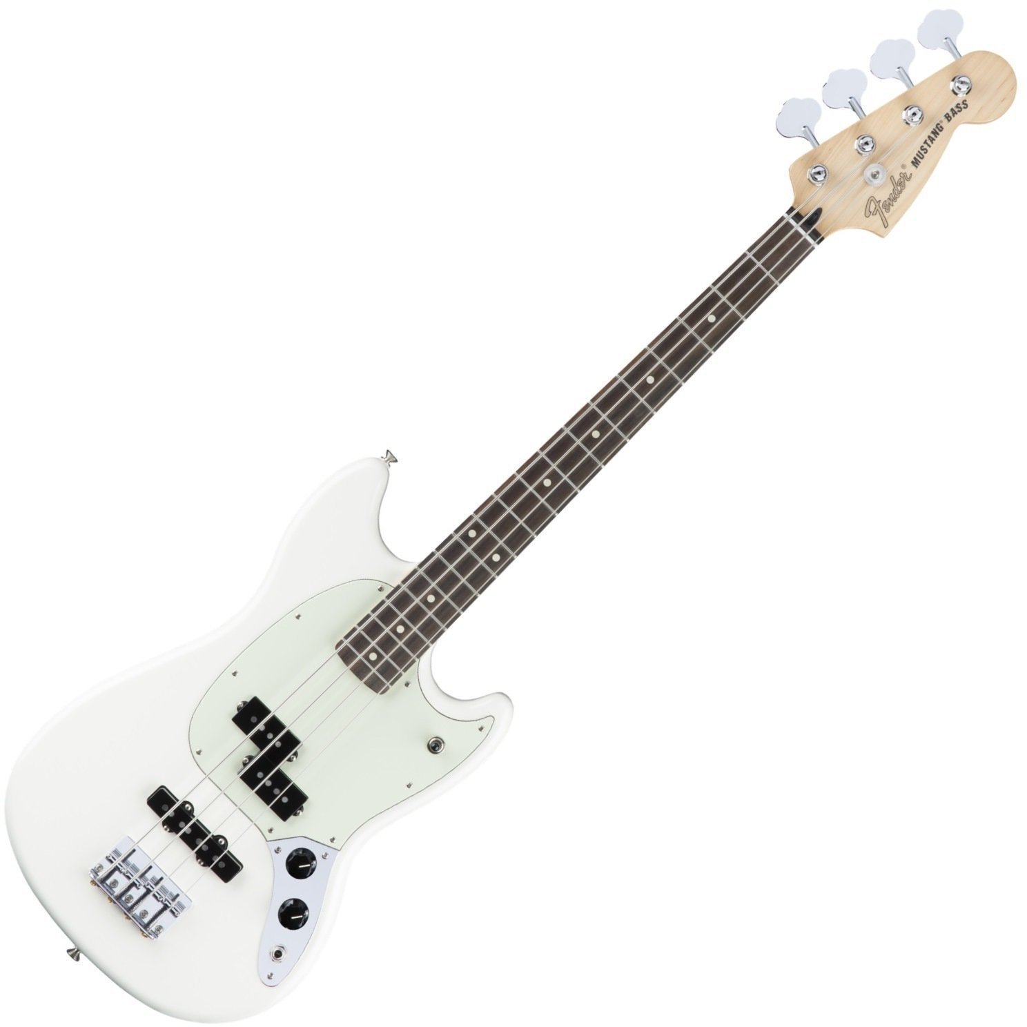 4-string Bassguitar Fender Mustang Bass PJ, RW, Olympic White