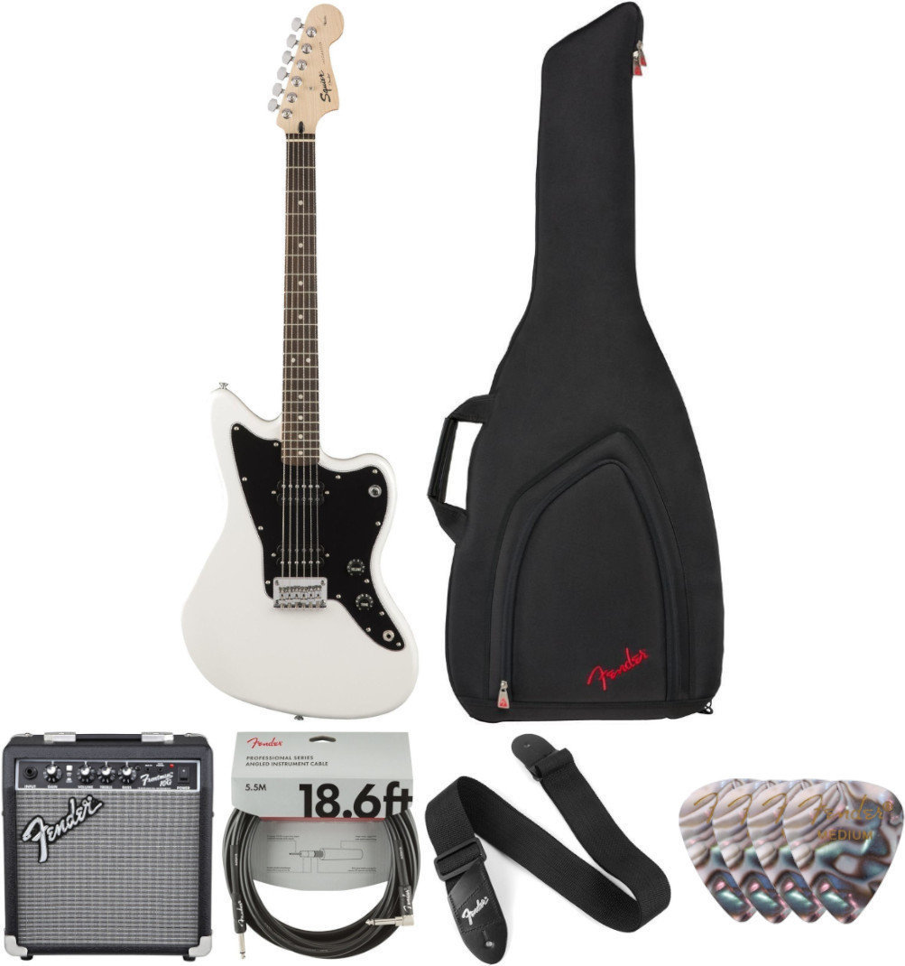Guitare électrique Fender Squier Affinity Series Jazzmaster HH IL Arctic White Deluxe SET Arctic White