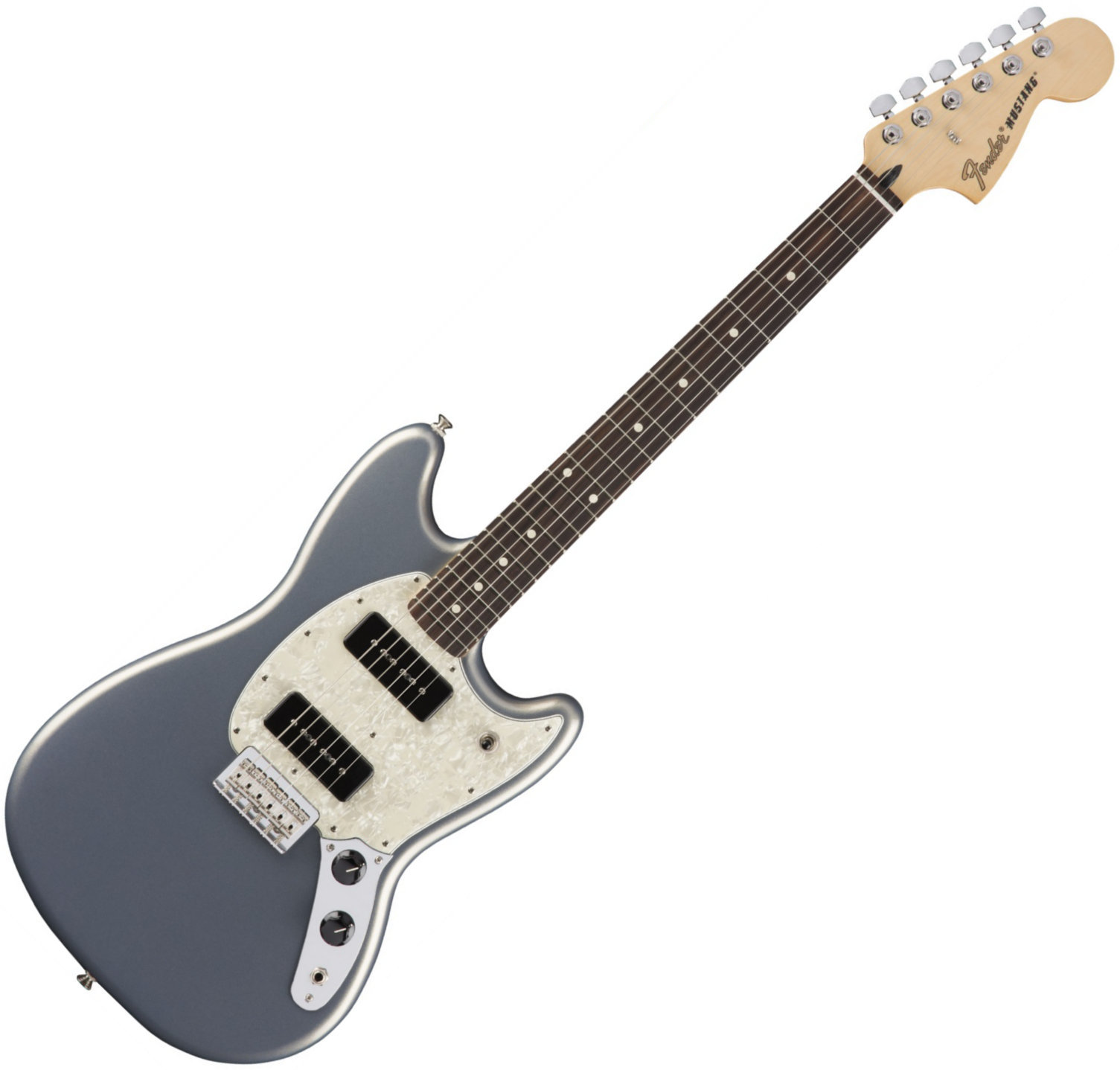 Electric guitar Fender Mustang 90 RW Silver