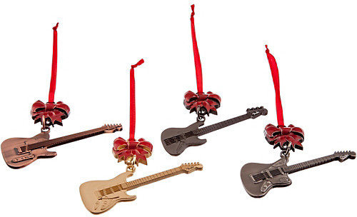 Outros acessórios de música Fender Official Guitar with Bow Christmas Tree Ornaments Set of 4