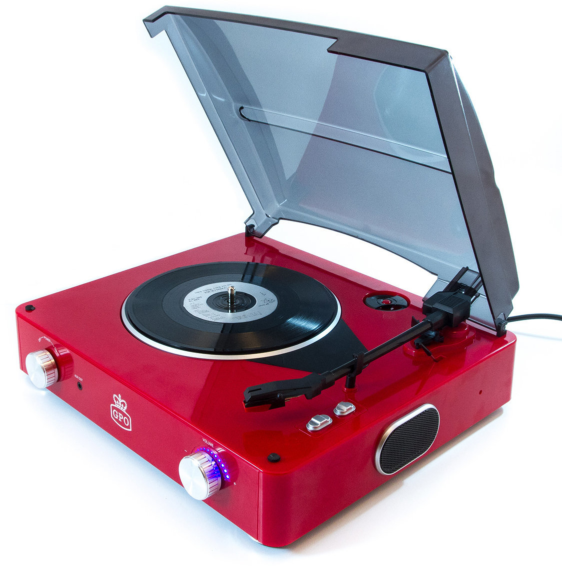 Gira-discos portátil GPO Retro Stylo Red
