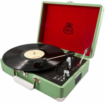 Przenośny gramofon GPO Retro Attache Apple Green - 1