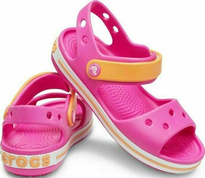 Kids Sailing Shoes Crocs Kids' Crocband Sandal Electric Pink/Cantaloupe 28-29 - 1