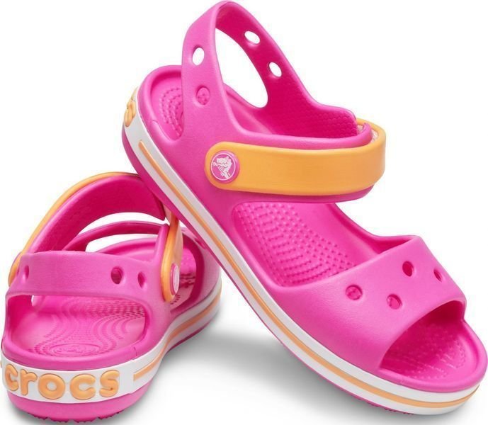 Kids Sailing Shoes Crocs Kids' Crocband Sandal Electric Pink/Cantaloupe 29-30