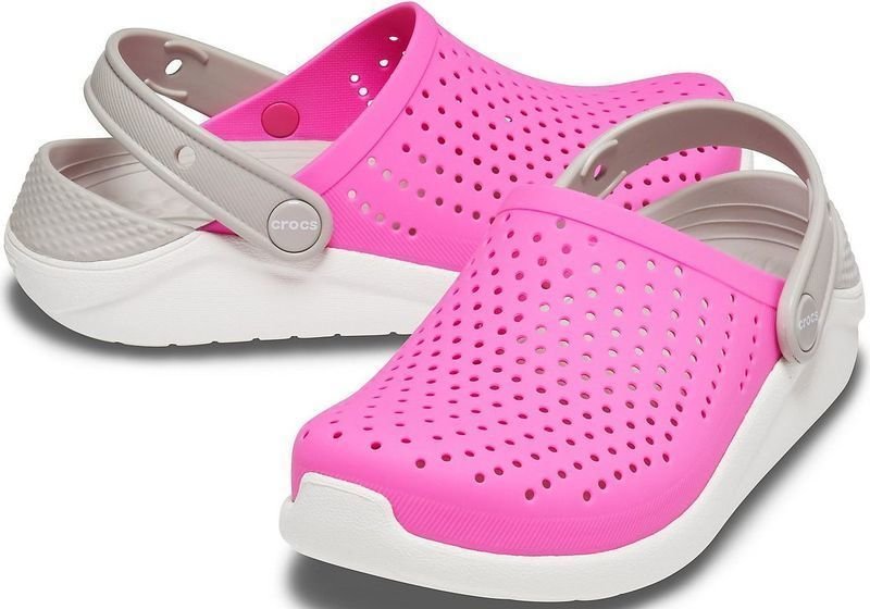 Kids Sailing Shoes Crocs Kids' LiteRide Clog Electric Pink/White 30-31
