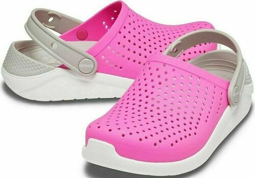 Kids Sailing Shoes Crocs Kids' LiteRide Clog Electric Pink/White 33-34 - 1