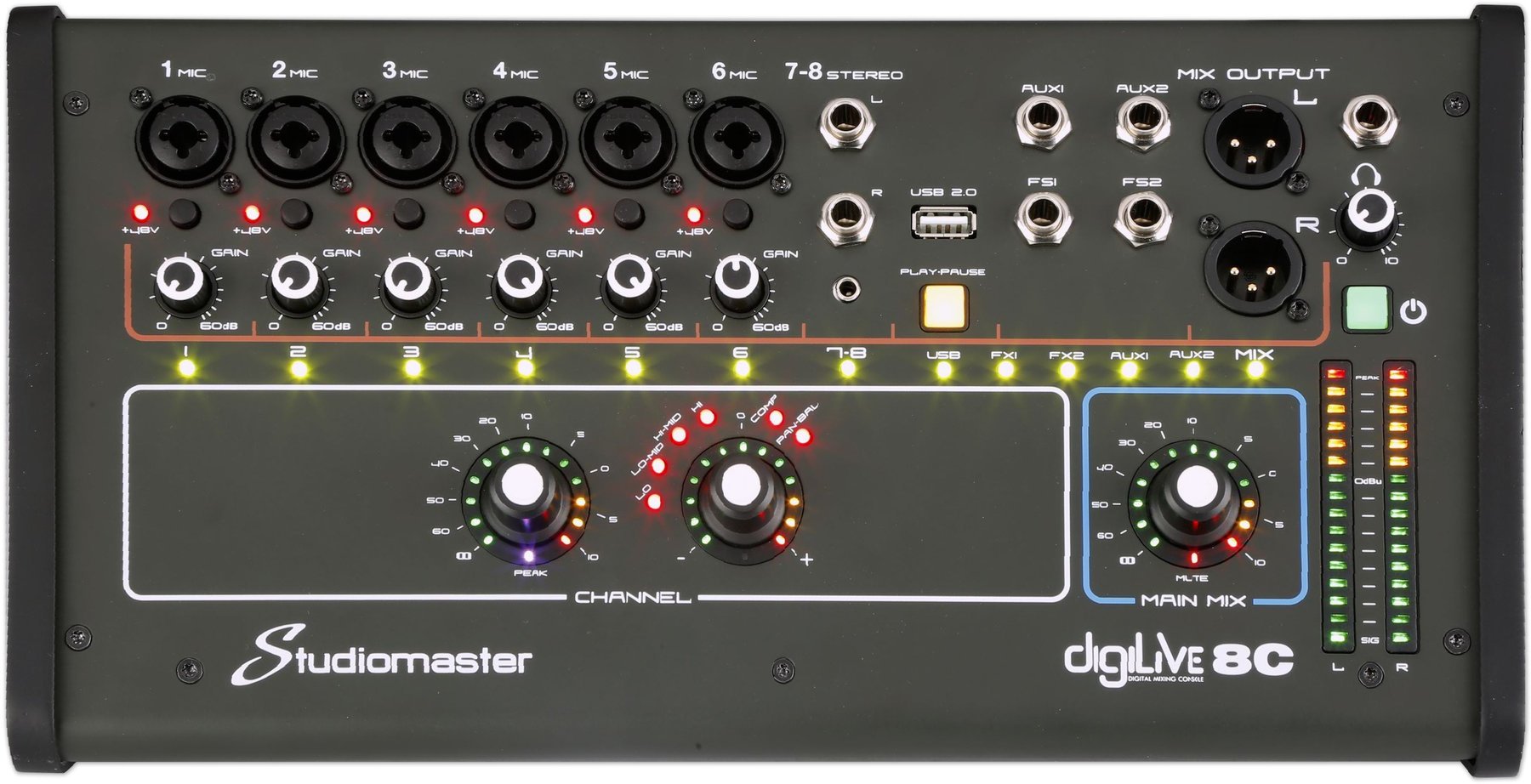 Digitaal mengpaneel Studiomaster DigiLive 8C Digitaal mengpaneel