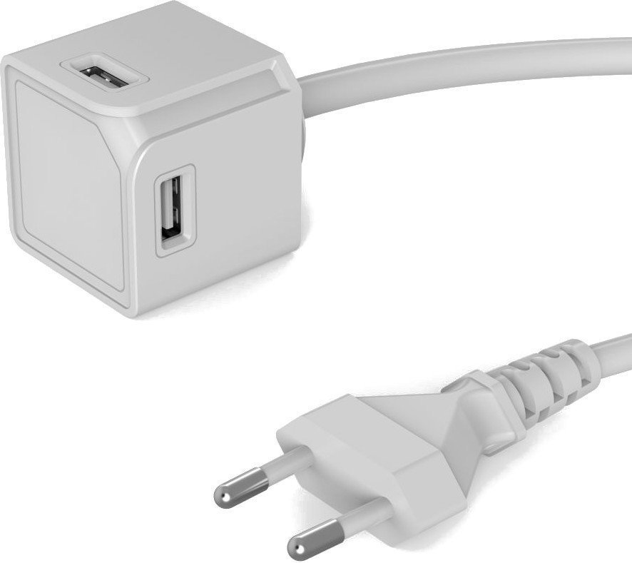 Силов кабел PowerCube USBcube Extended 4xUSB-A Бял 1,5 m