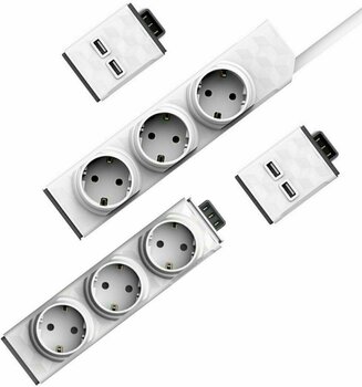 Силов кабел PowerCube PowerStrip Modular Switch 1,5m + modul Strip + 2x USB modul - 1