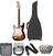 Elektriska gitarrer Fender Squier Affinity Series Stratocaster Brown Sunburst LH Deluxe SET Solbränd