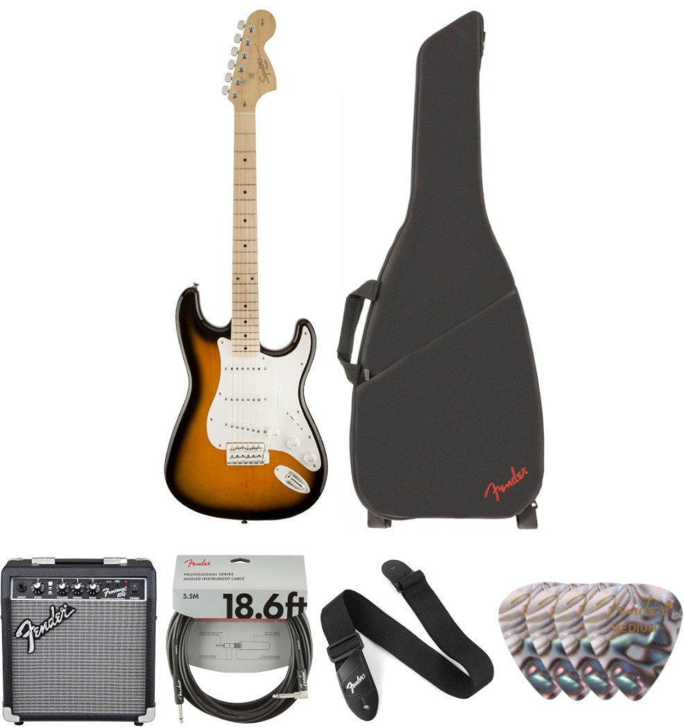 Fender Squier Affinity Series Stratocaster MN 2-Color Sunburst Deluxe SET 2-Tone Sunburst
