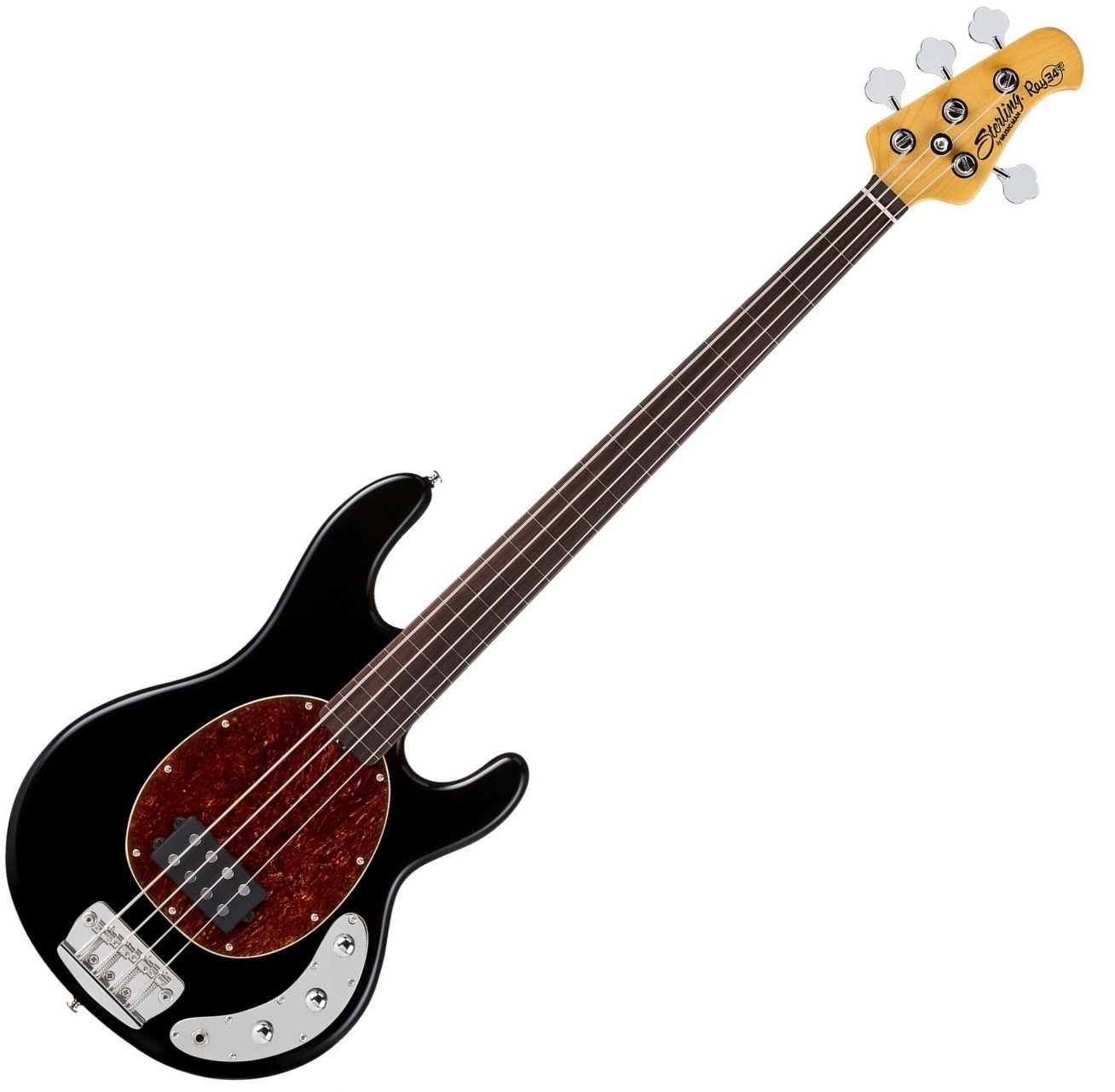 Sterling by MusicMan RAY34CA Fretless Classic Active Black - Muziker