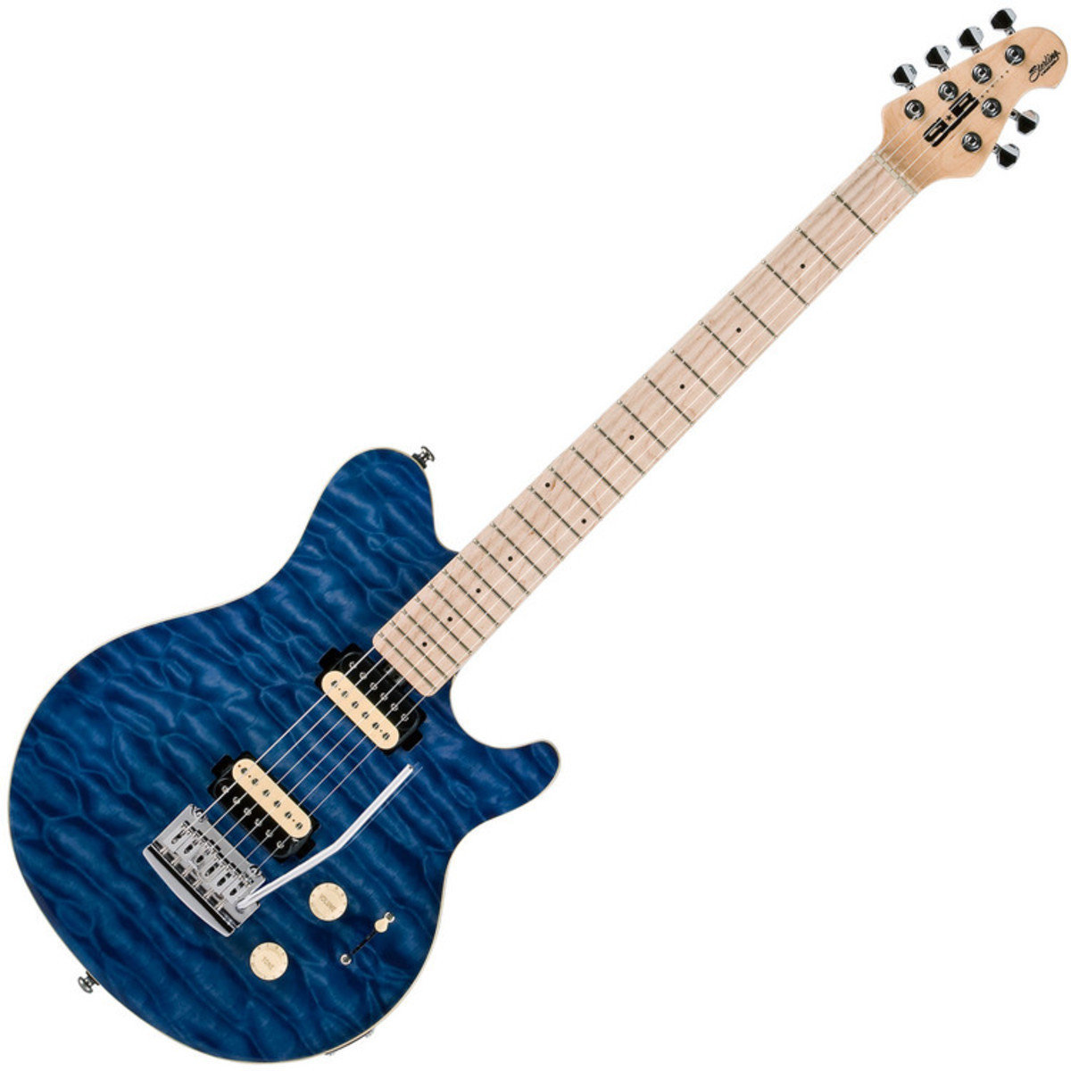 Guitarra elétrica Sterling by MusicMan S.U.B. AX3 TBL Trans Blue