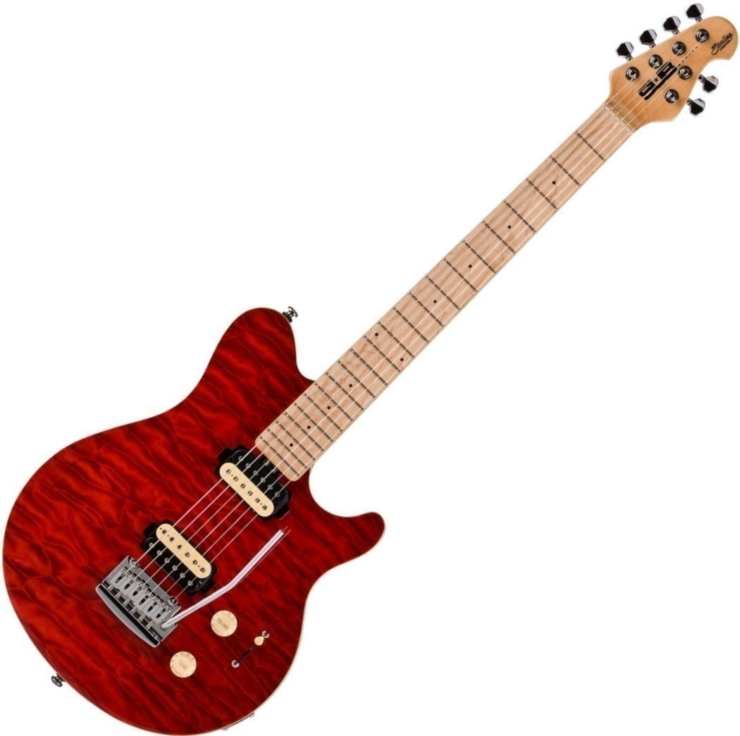 Electric guitar Sterling by MusicMan S.U.B. AX3 Trans Red