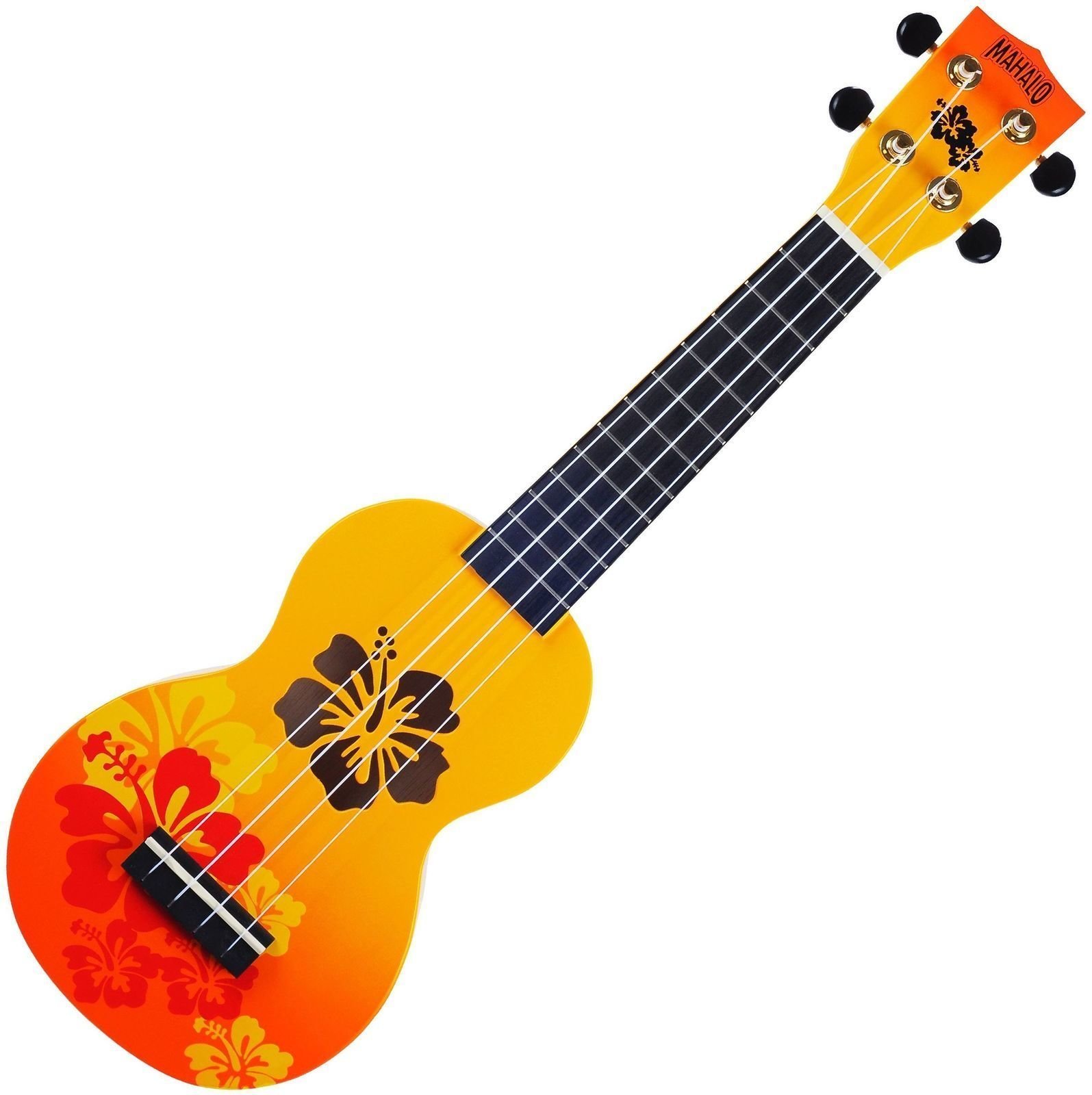 Mahalo Hibiscus Sopránové ukulele Hibiscus Orange Burst