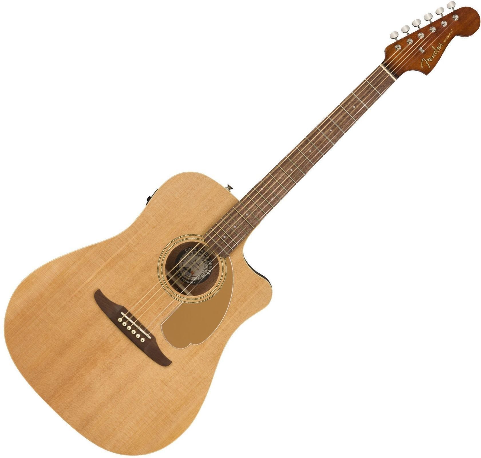 Dreadnought elektro-akoestische gitaar Fender Redondo Player Natural Walnut