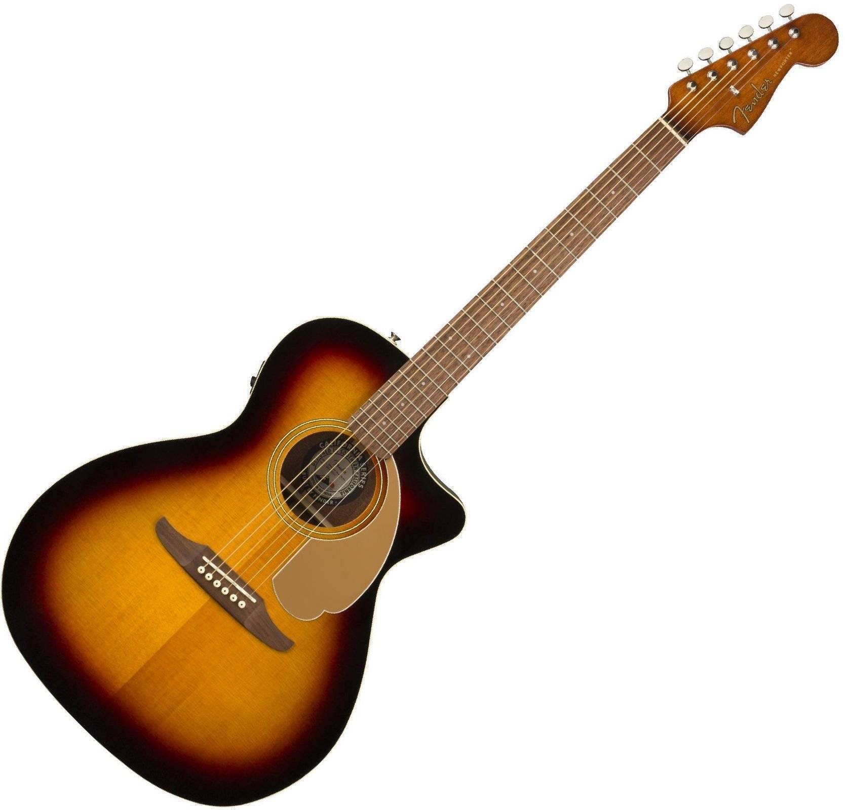 electro-acoustic guitar Fender Newporter Player WN Walnut Sunburst