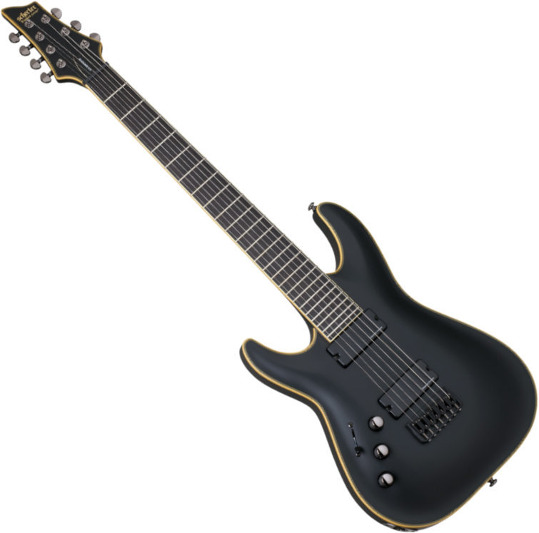 Guitarra elétrica de 7 cordas Schecter Blackjack ATX C-7 LH Aged Black Satin