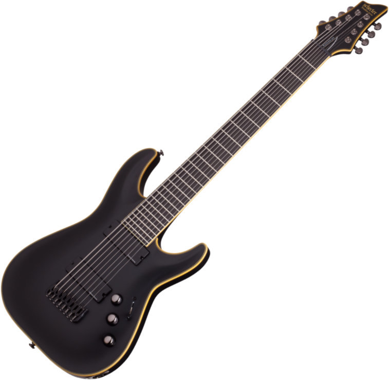 8-snarige elektrische gitaar Schecter Blackjack ATX C-8 Aged Black Satin