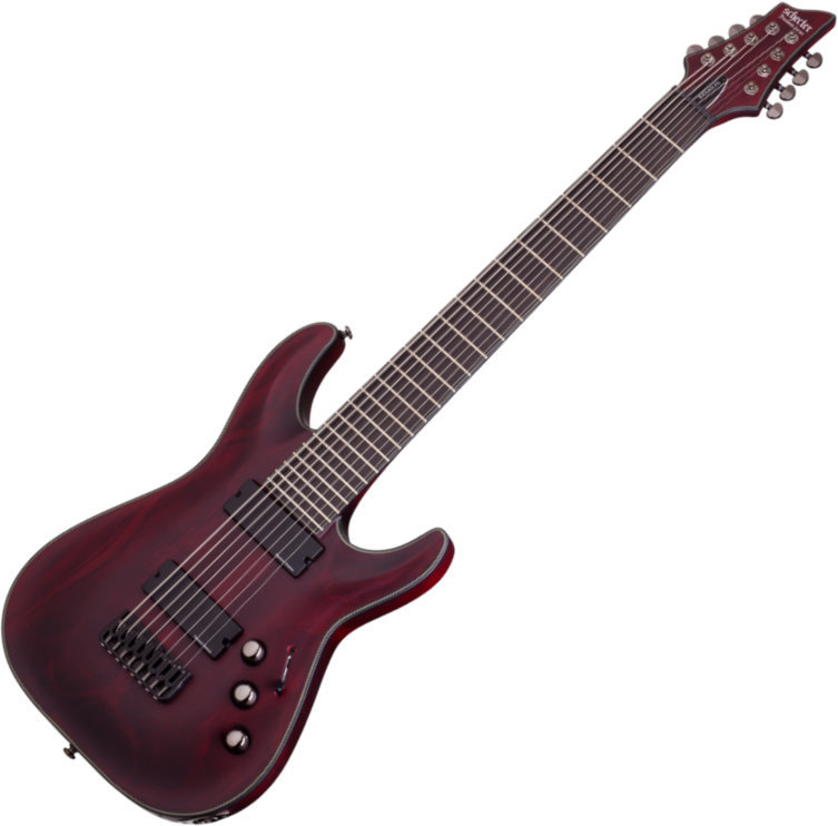8-snarige elektrische gitaar Schecter Blackjack ATX C-8 Vampyre Red Satin
