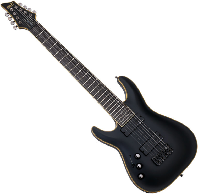 8-saitige E-Gitarre Schecter Blackjack ATX C-8 LH Aged Black Satin