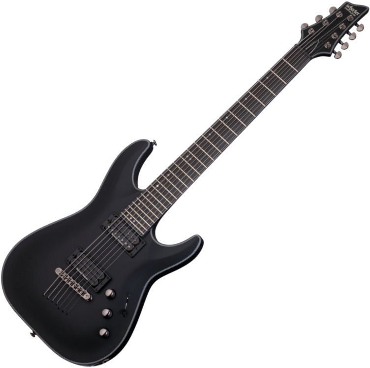 7-strenget elektrisk guitar Schecter Blackjack SLS C-7 P Satin Black
