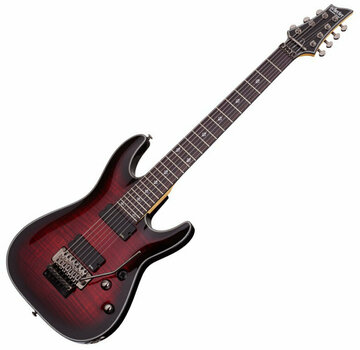 7-string Electric Guitar Schecter Damien Elite-7 FR Crimson Red Burst - 1