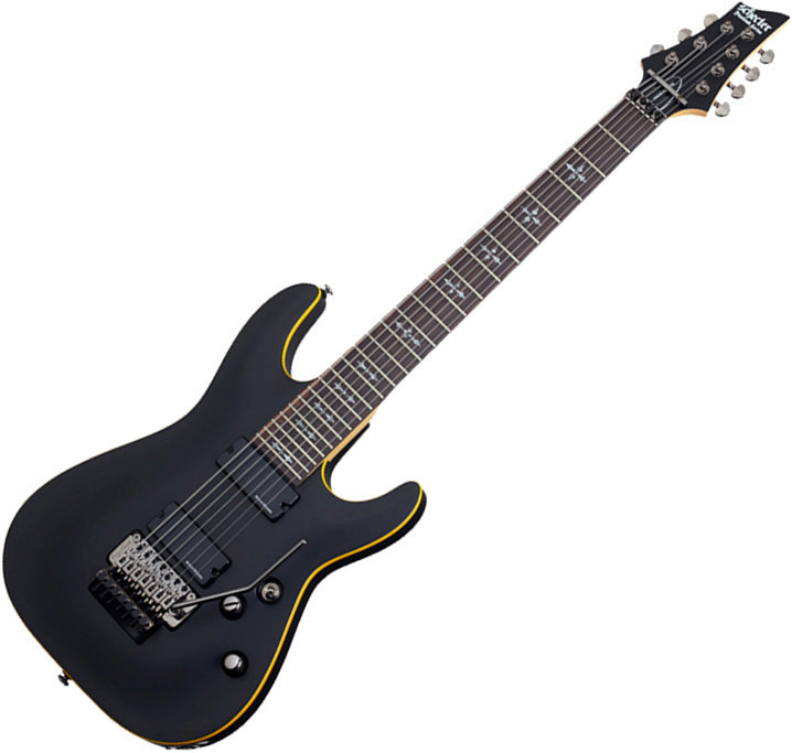 7-strenget elektrisk guitar Schecter Demon-7 FR Satin Black