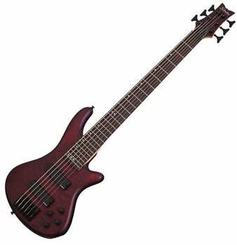 6-string Bassguitar Schecter Stiletto Custom-6 Vampyre Red Satin - 1