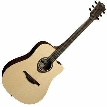 electro-acoustic guitar LAG T270DCE Natural - 1