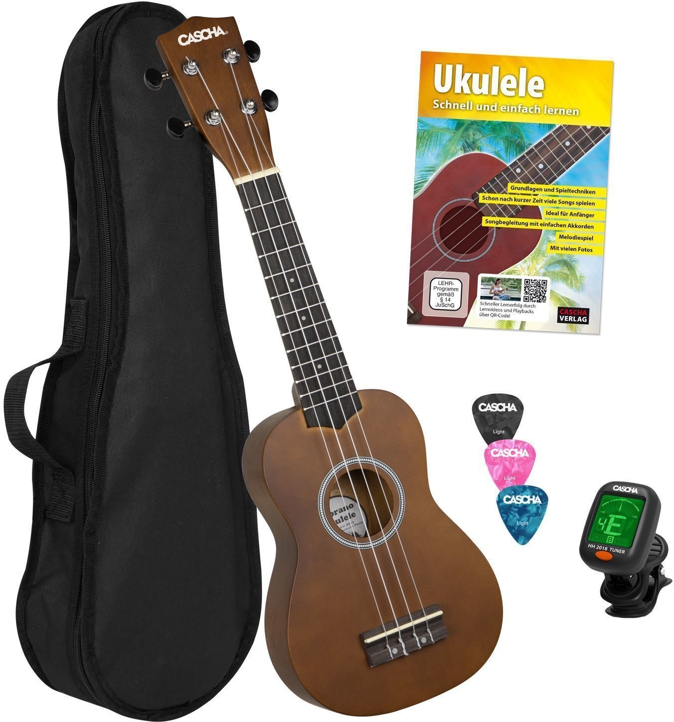 Sopránové ukulele Cascha HH 3956 GB Sopránové ukulele Hnědá